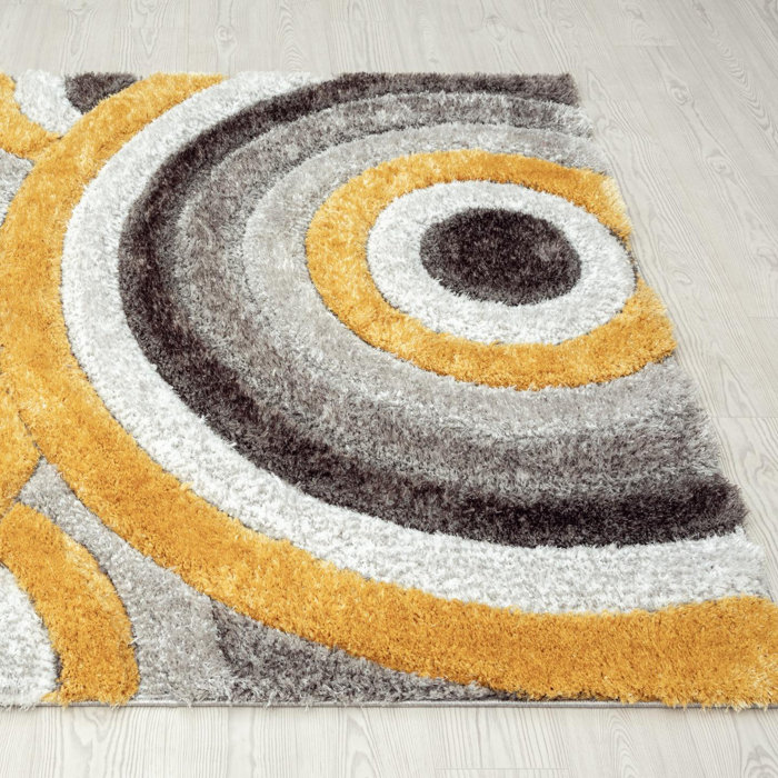 Orren Ellis Koo Geometric Yellow/Black Area Rug & Reviews Wayfair